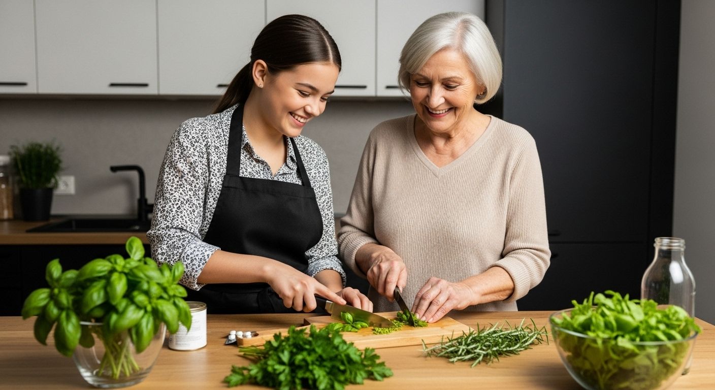 gesunde kräuter familie küche