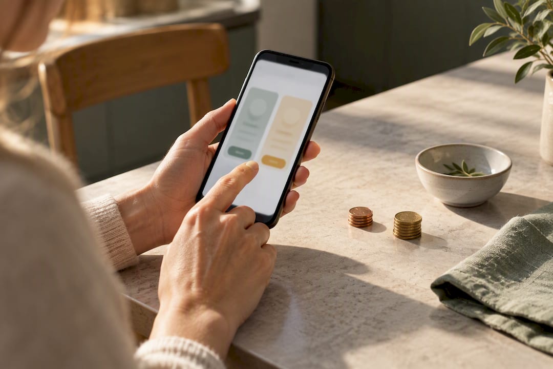 Smartphone und Münzen im Biotin-Preisvergleich