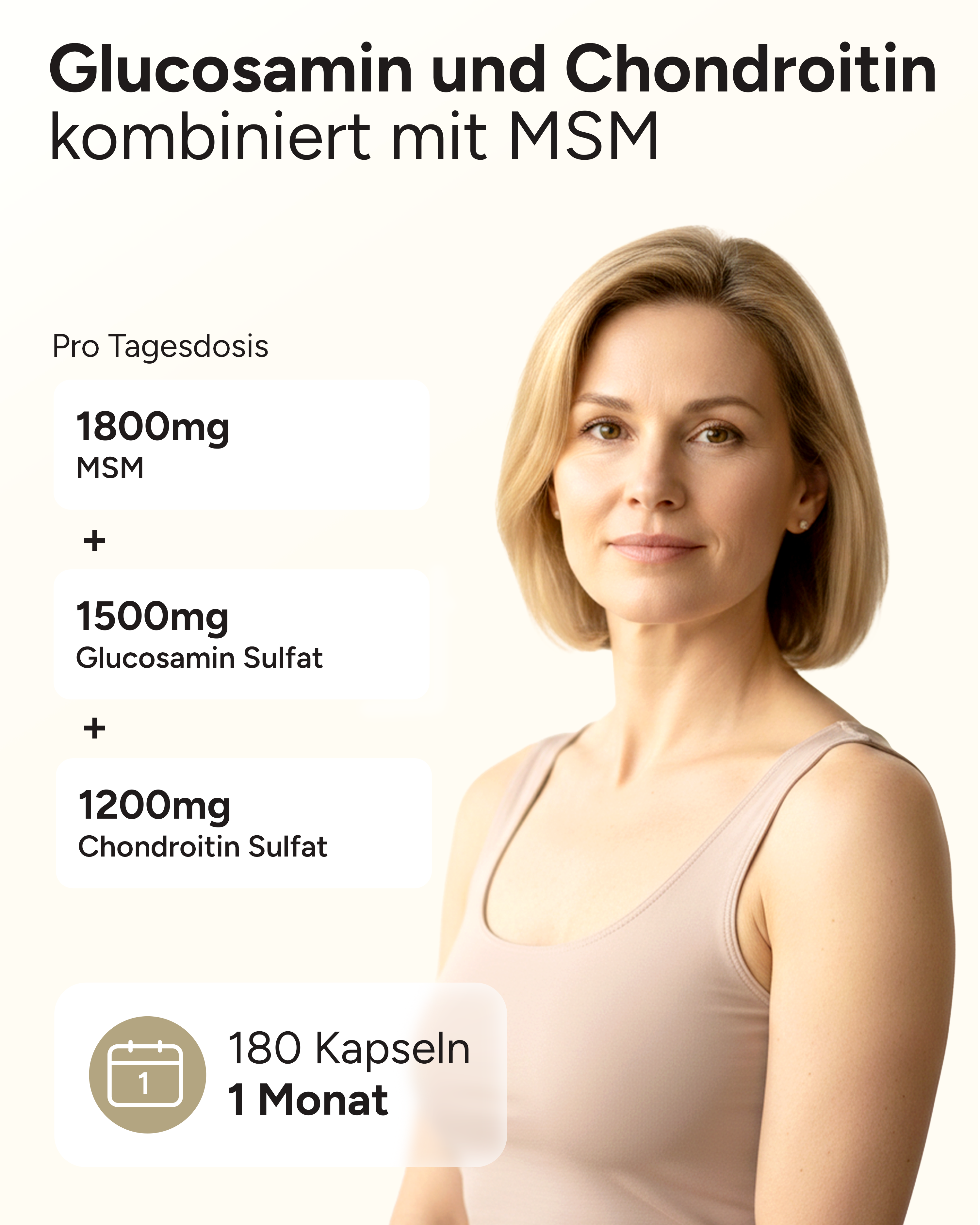 Glucosamin,Chondroitin & MSM - 1500mg, 1200mg & 1800mg pro Tag