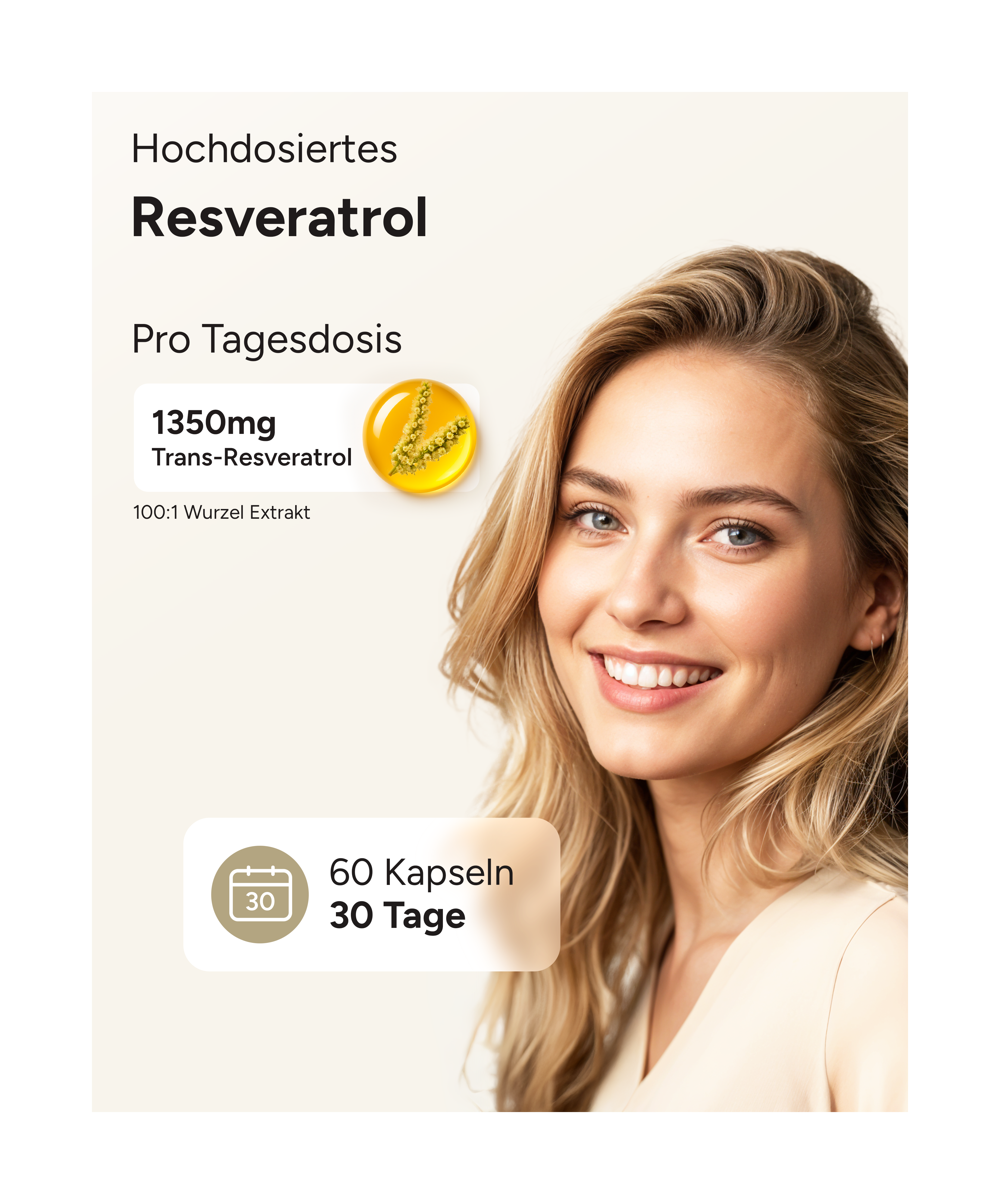 Resveratrol PLUS - 1350mg Trans-Resveratrol pro Tag