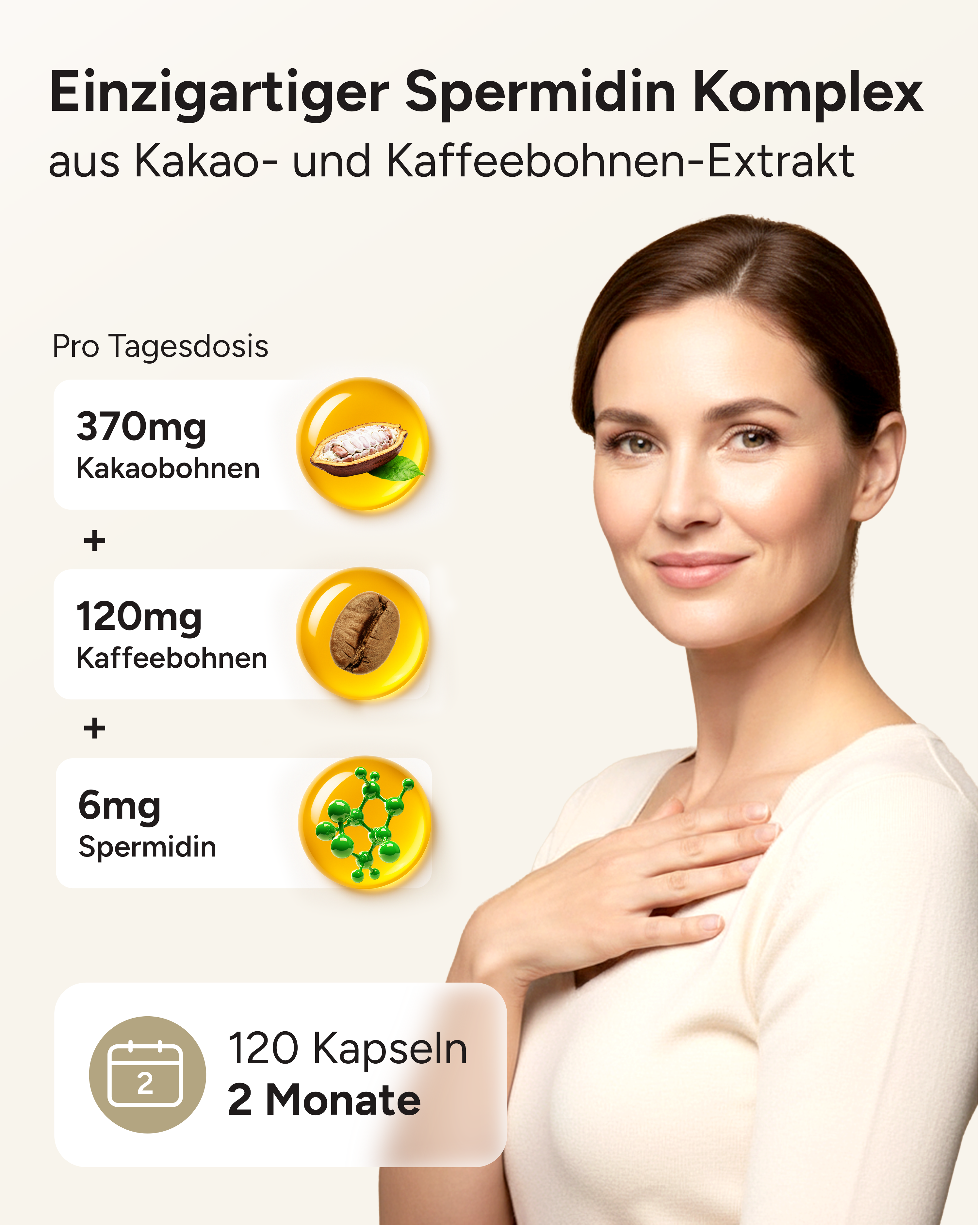 Spermidin Kakaofluss - 6mg Spermidin mit 200mg Kakaoflavanole pro Tag