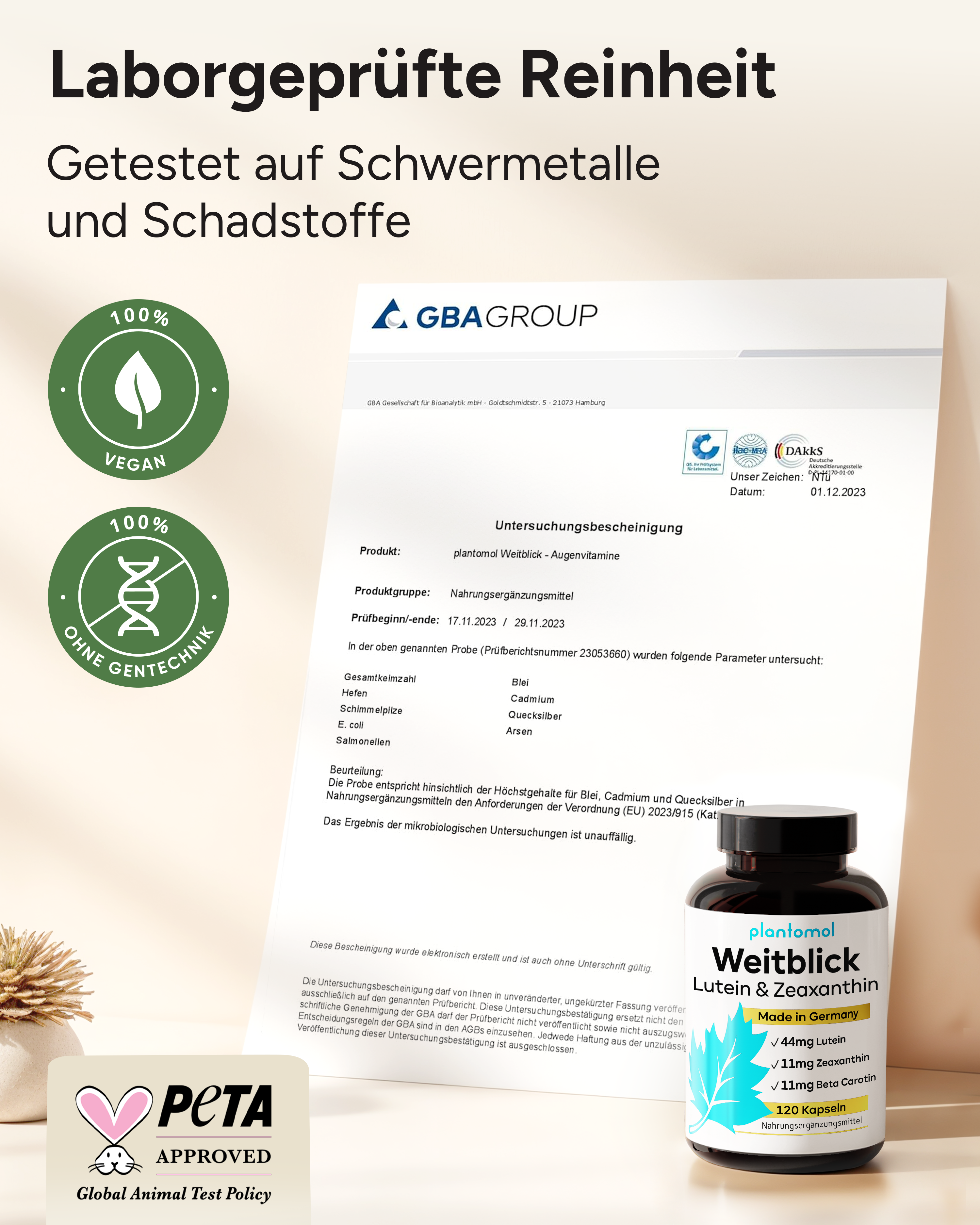 Weitblick - Augenvitamine mit 44mg Lutein und 11mg Zeaxanthin