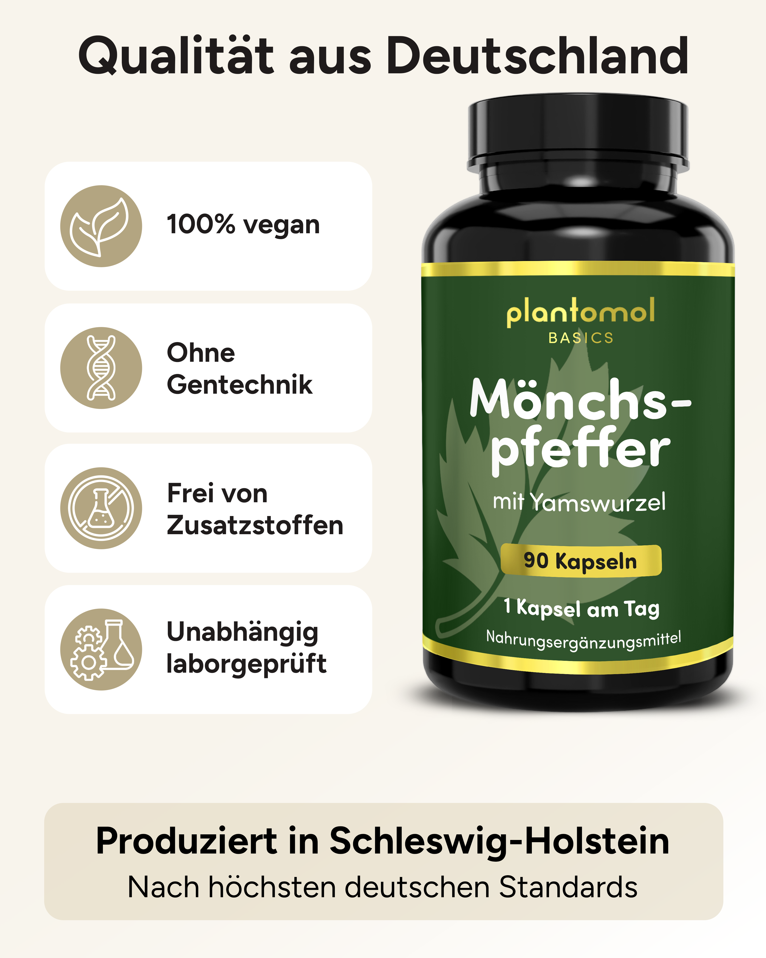 Mönchspfeffer, Yamswurzel Komplex - 250mg & 100mg pro Kapsel