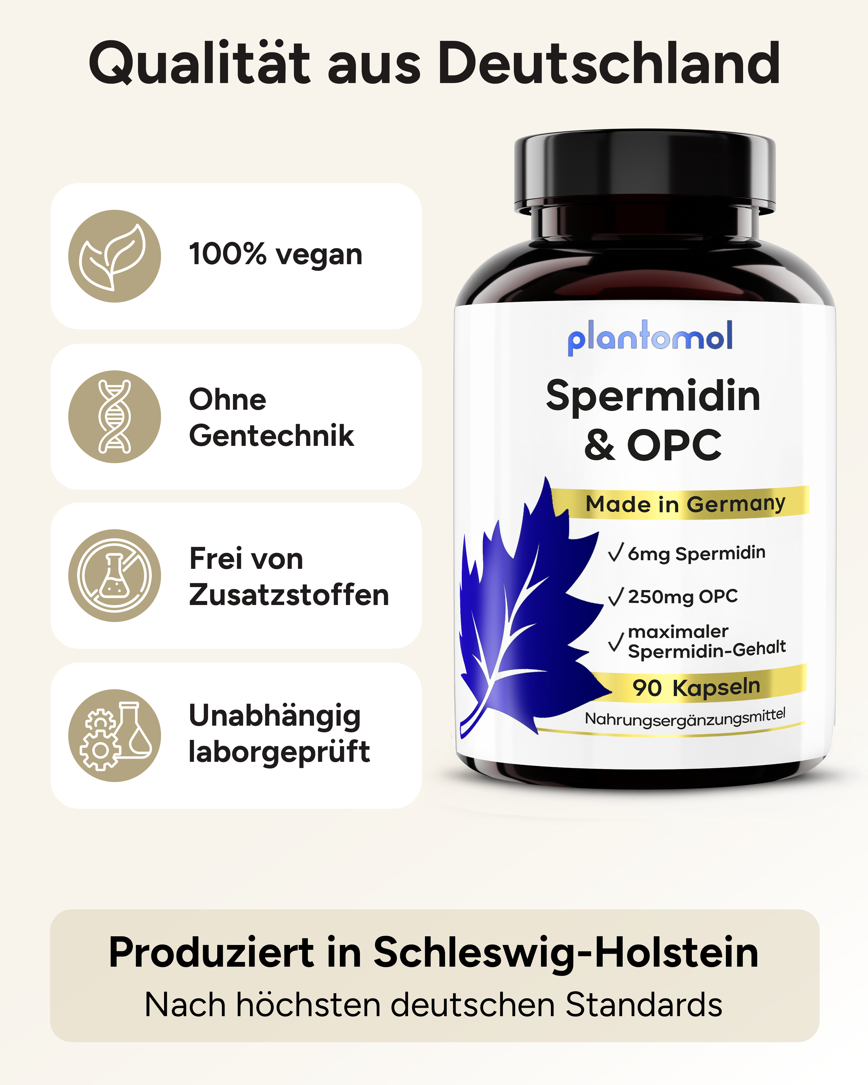 Spermidin-OPC - 6mg Spermidin mit 250mg OPC pro Kapsel