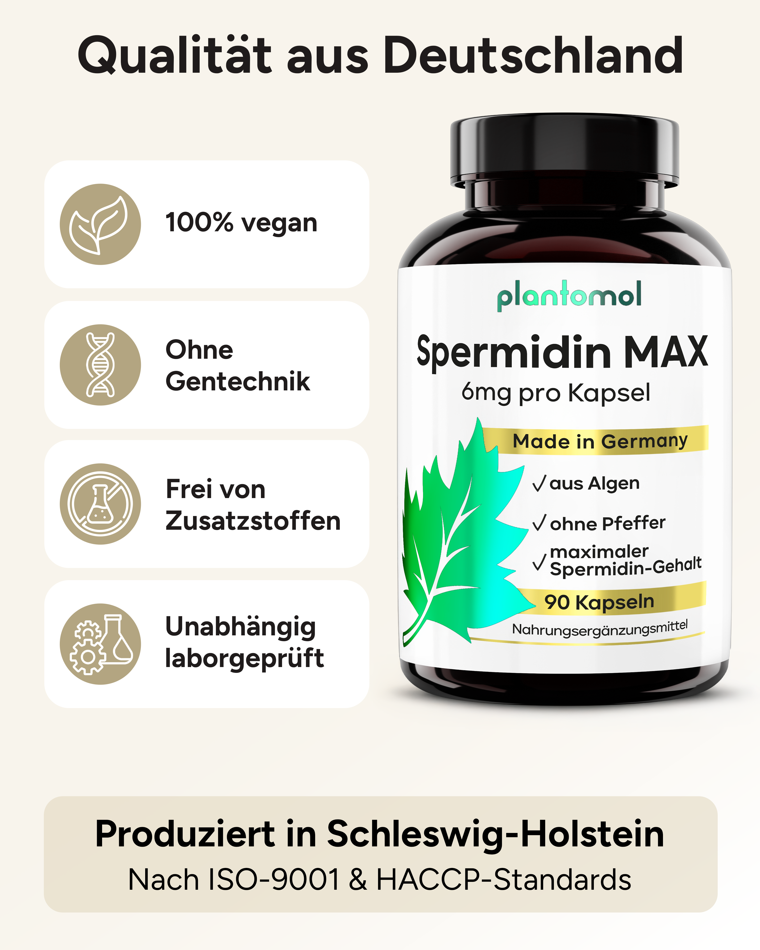 Spermidin MAX - 6mg pro Kapsel, ohne Pfeffer