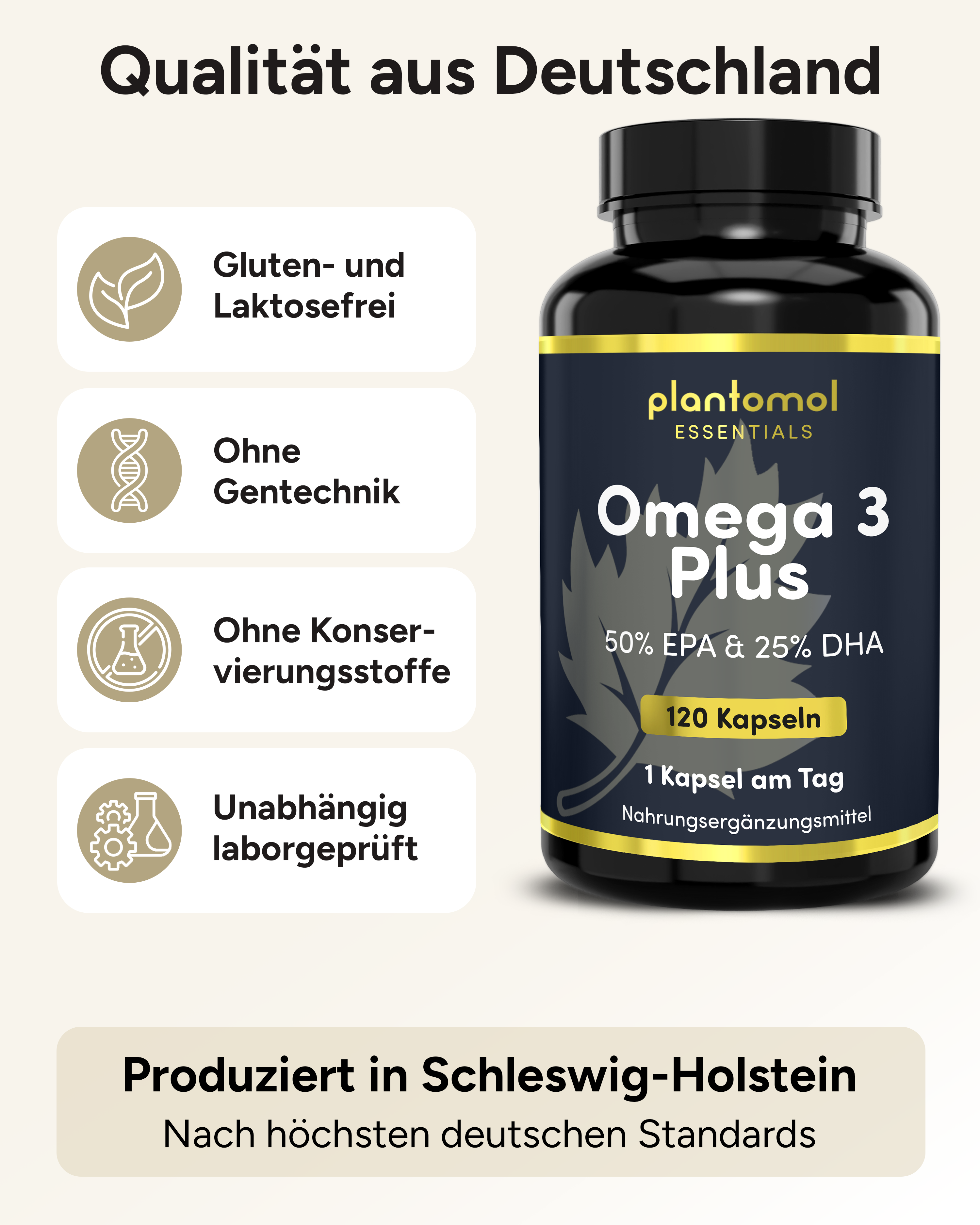 Omega 3 - 500mg EPA & 250mg DHA pro Tag