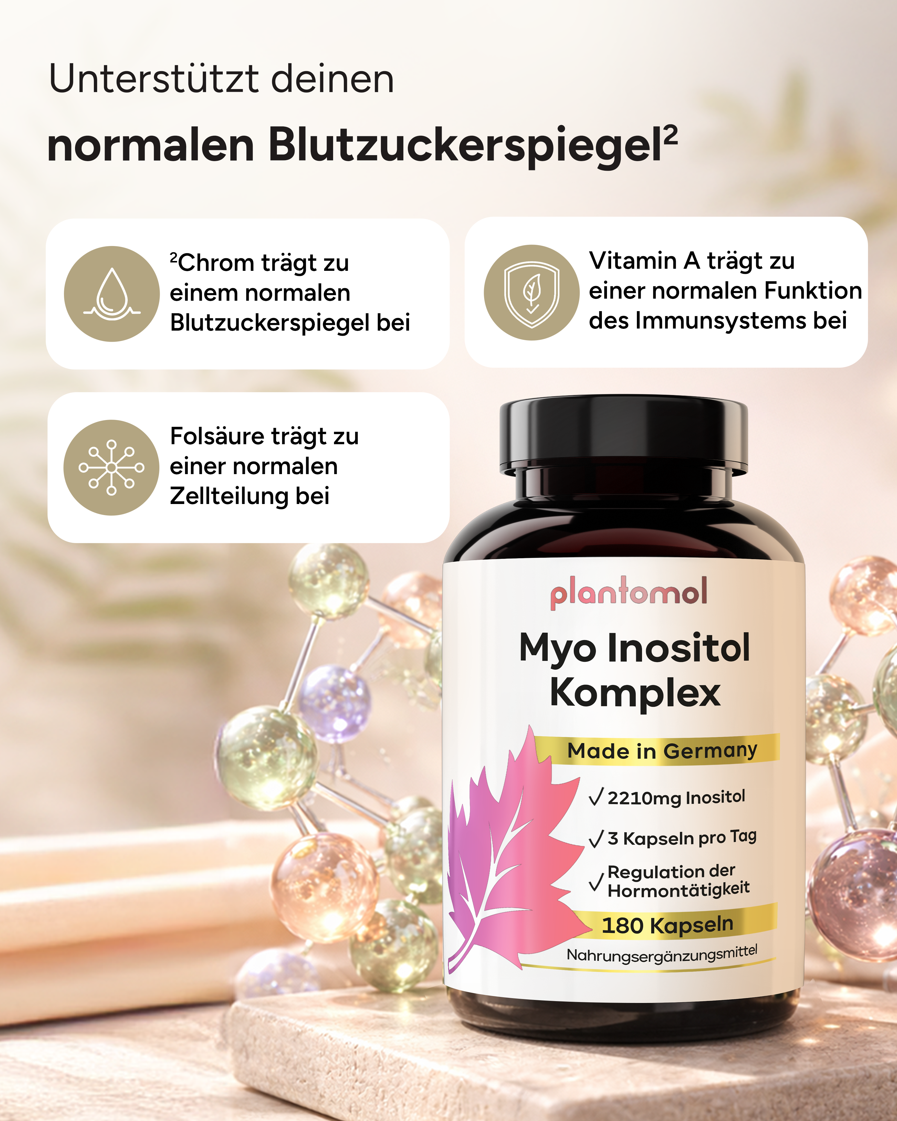 Myo-Inositol Komplex - mit D-Chiro-Inositol, Vitaminen und Chrom