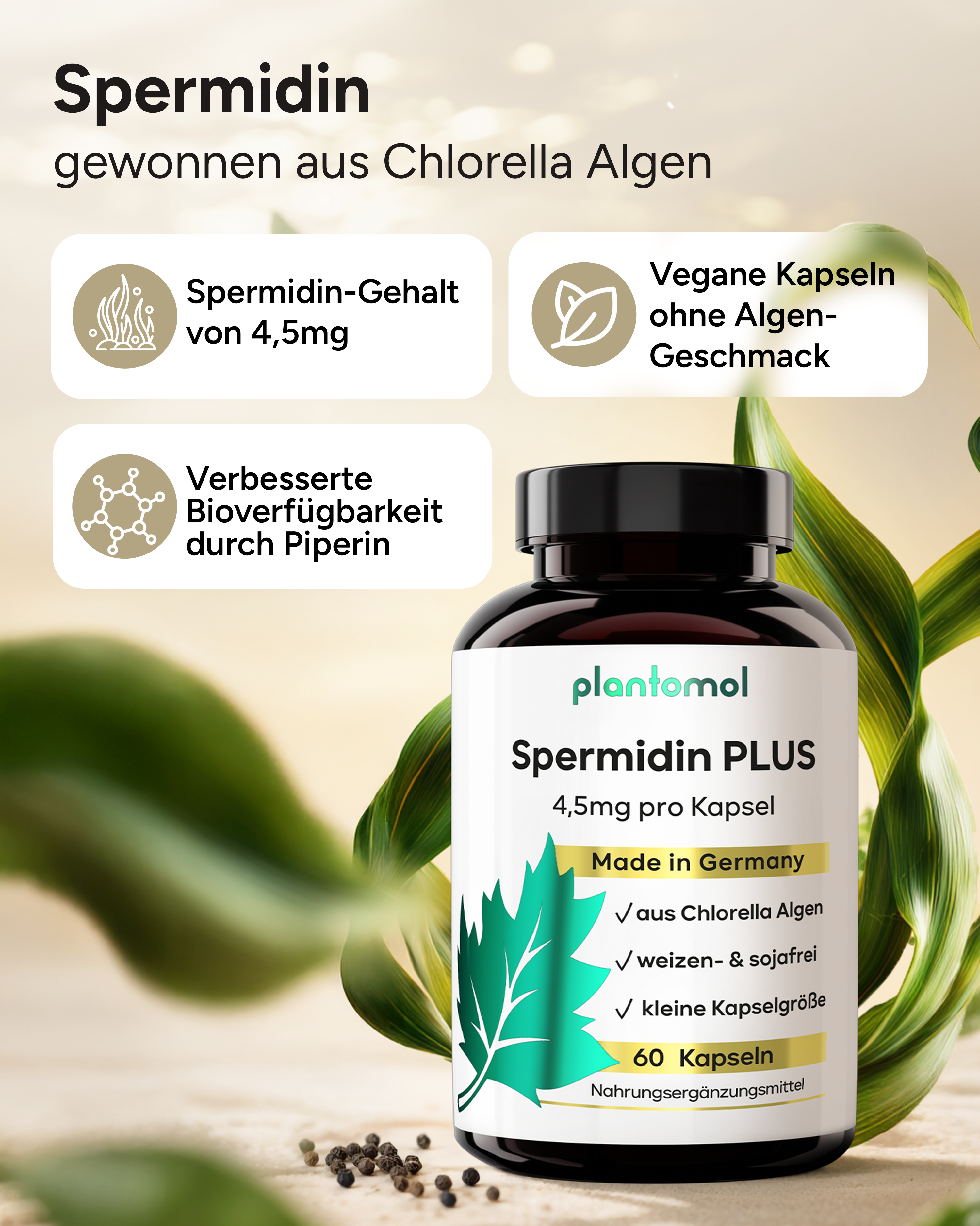 Spermidin PLUS - 4,5mg Spermidin pro Kapsel