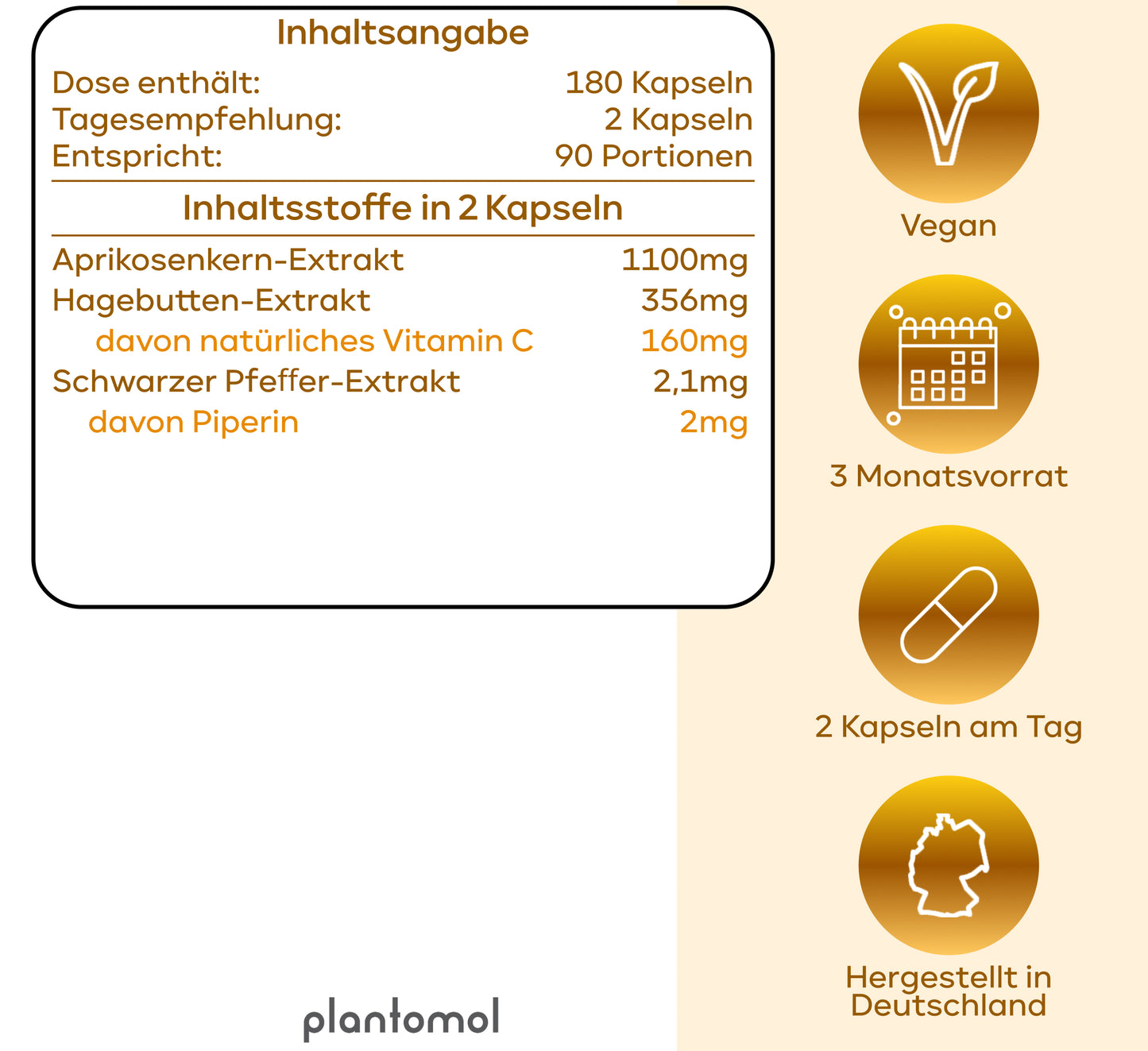 B17 - 1100mg Aprikosenkern-Extrakt pro Tag und Vitamin C