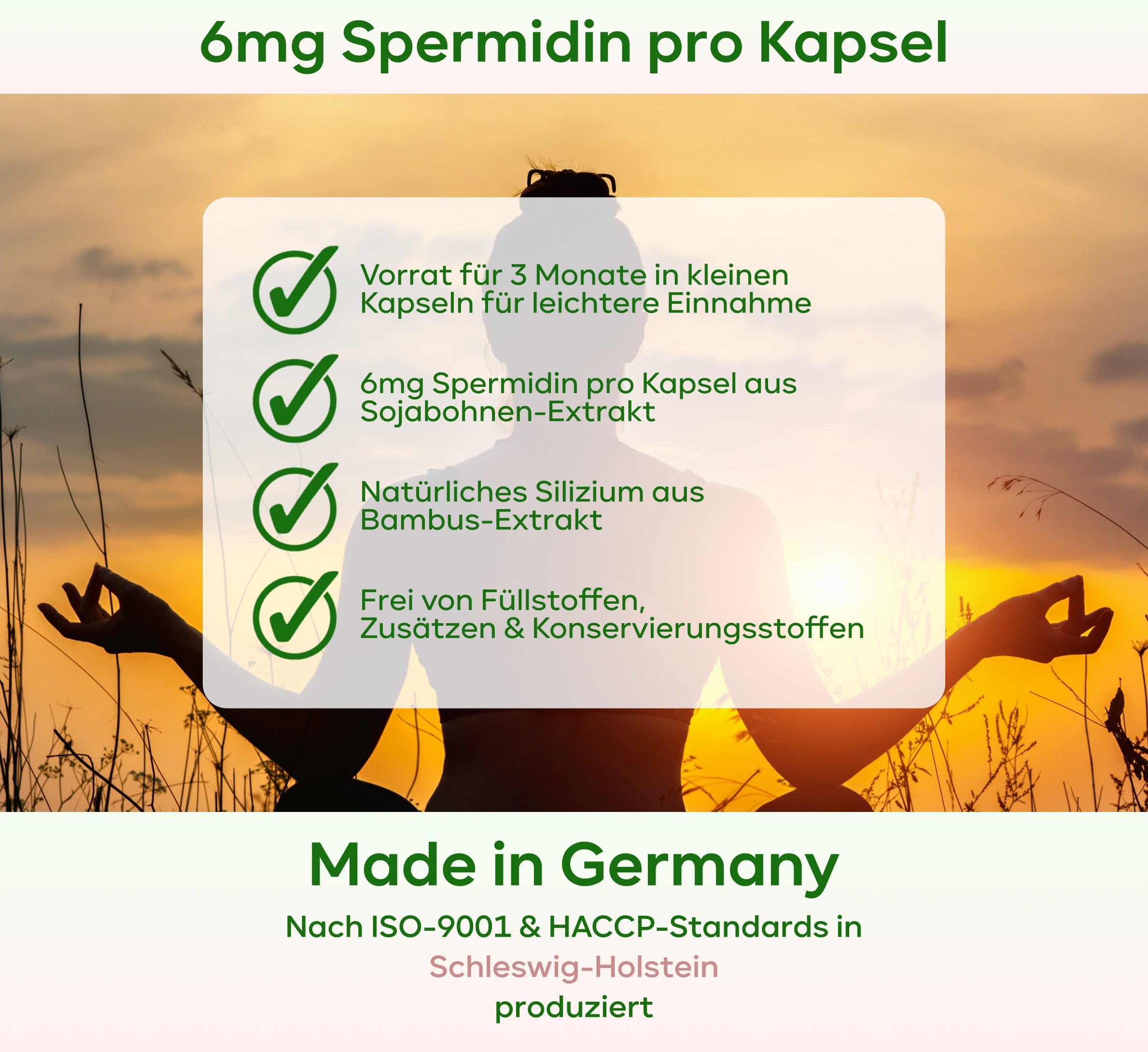 Spermidin - 6mg Spermidin mit Silizium Extrakt