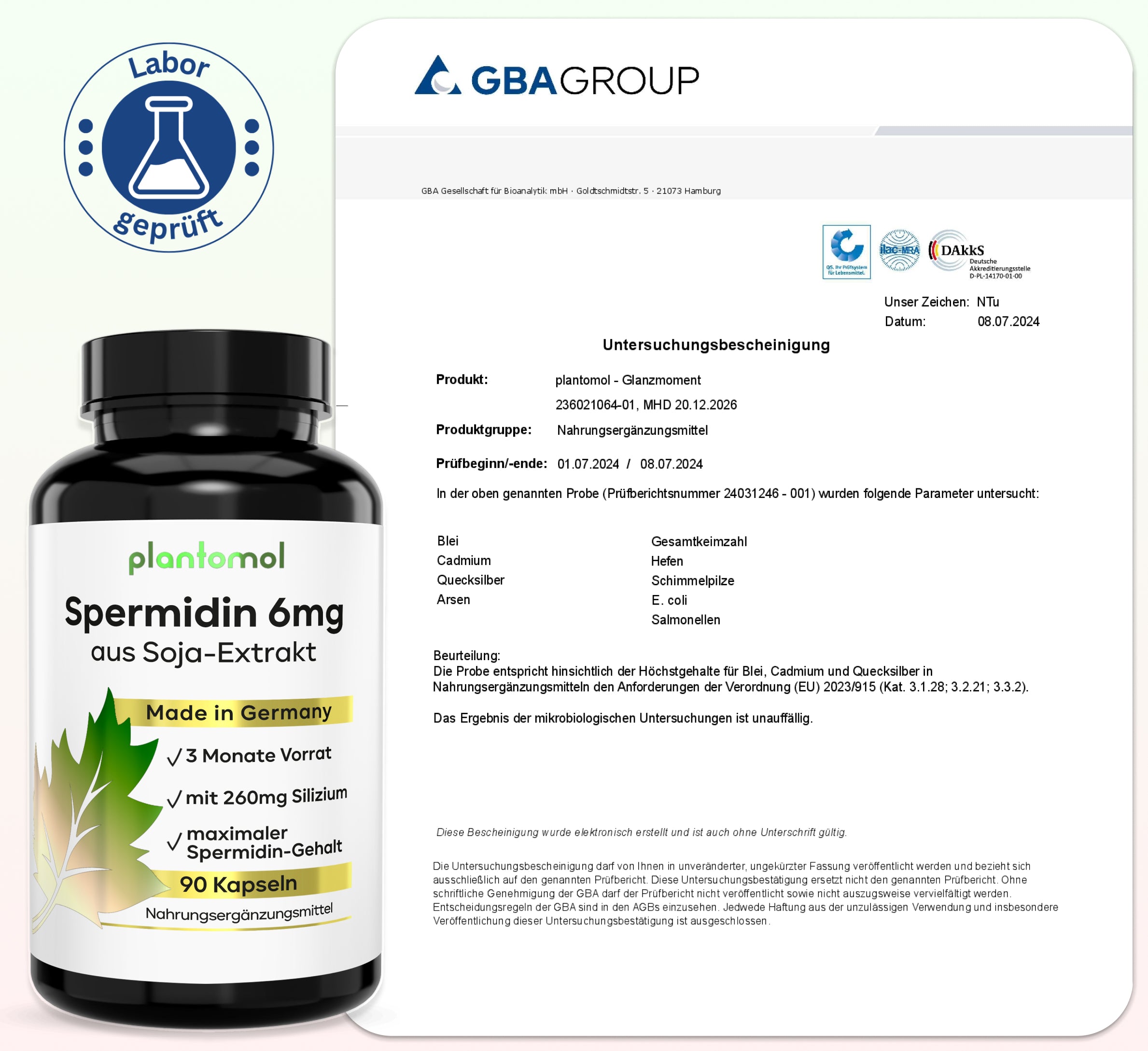 Spermidin - 6mg Spermidin mit Silizium Extrakt