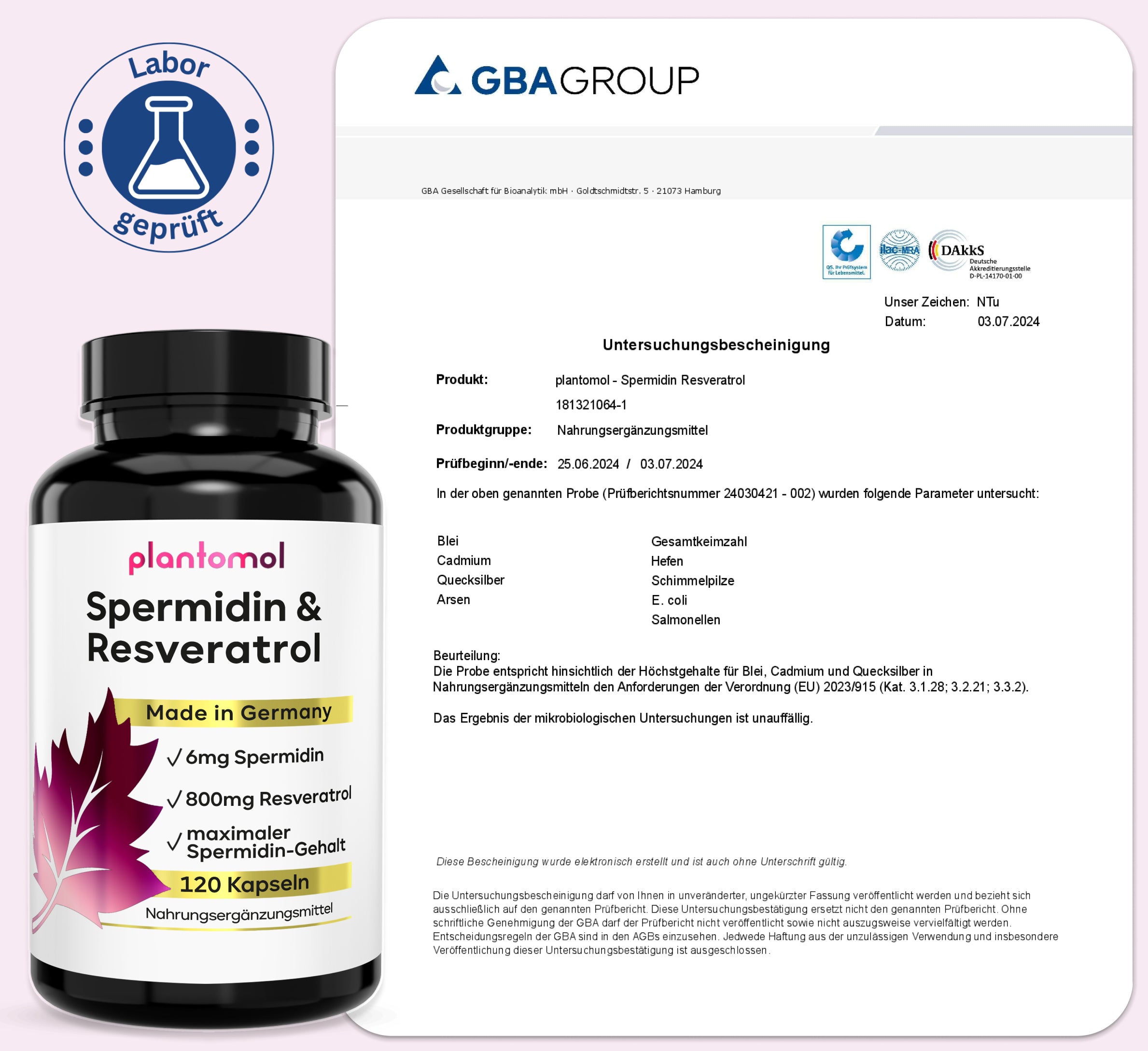 Spermidin-Resveratrol - 6mg Spermidin mit 800mg Trans-Resveratrol pro Tag