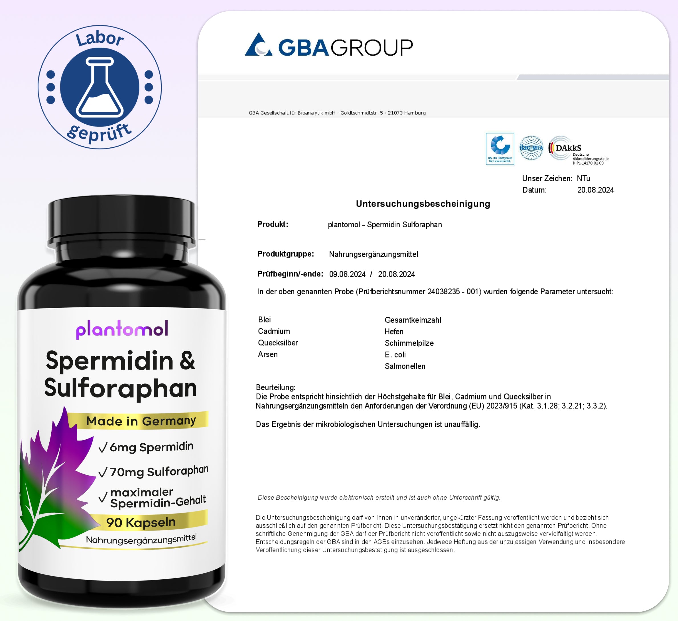 Spermidin-Sulforaphan - 6mg Spermidin mit 70mg Sulforaphan pro Kapsel