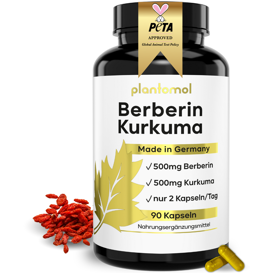 Berberin Kurkuma - 500mg Berberin und 500mg Kurkuma pro Tag