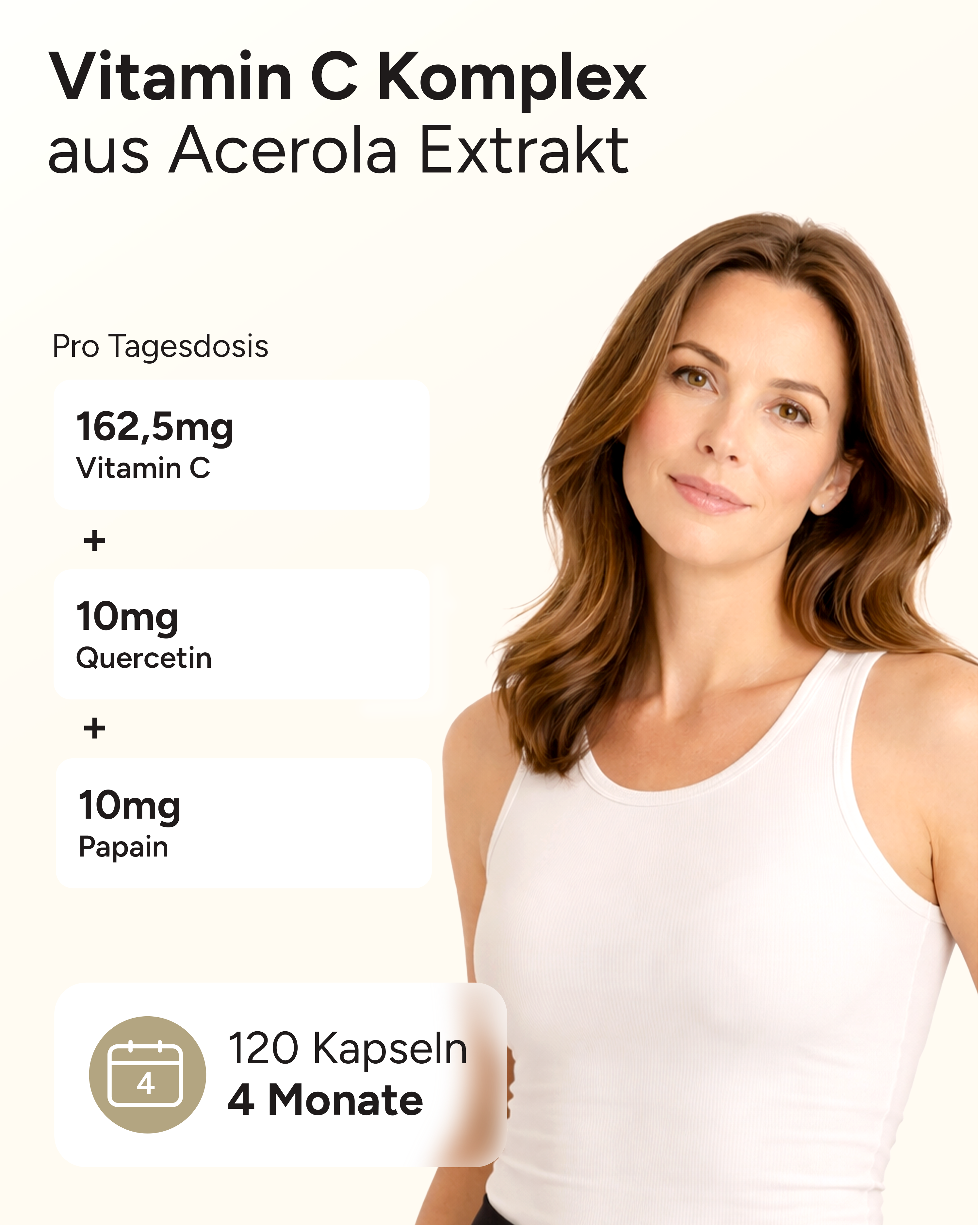 Vitamin C - 162,5mg pro Kapsel aus Acerola-Extrakt