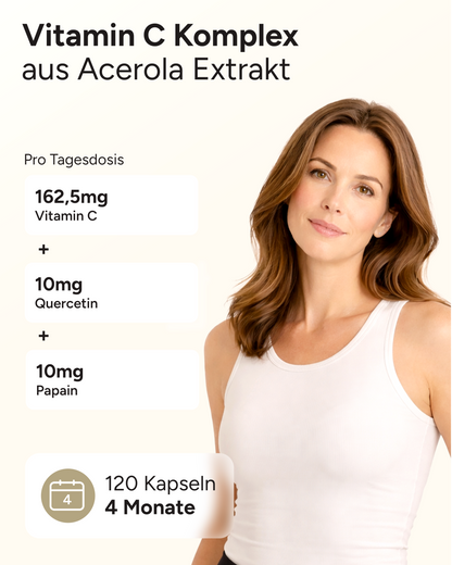 Vitamin C - 162,5mg pro Kapsel aus Acerola-Extrakt