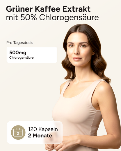 Grüner Kaffee - 500mg Chlorogensäure pro Tag