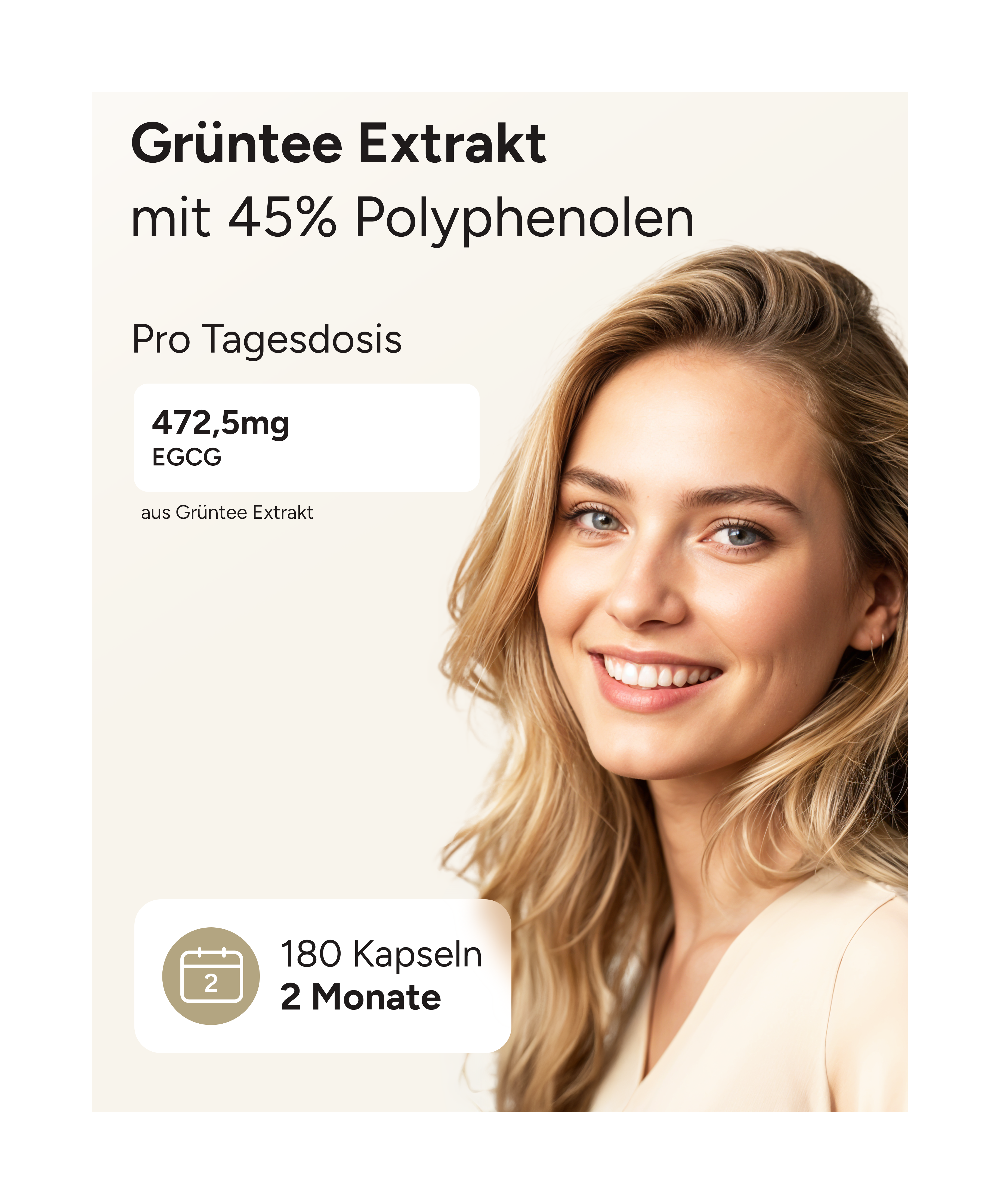 Grüner Tee Extrakt - 472,5mg pro Tag