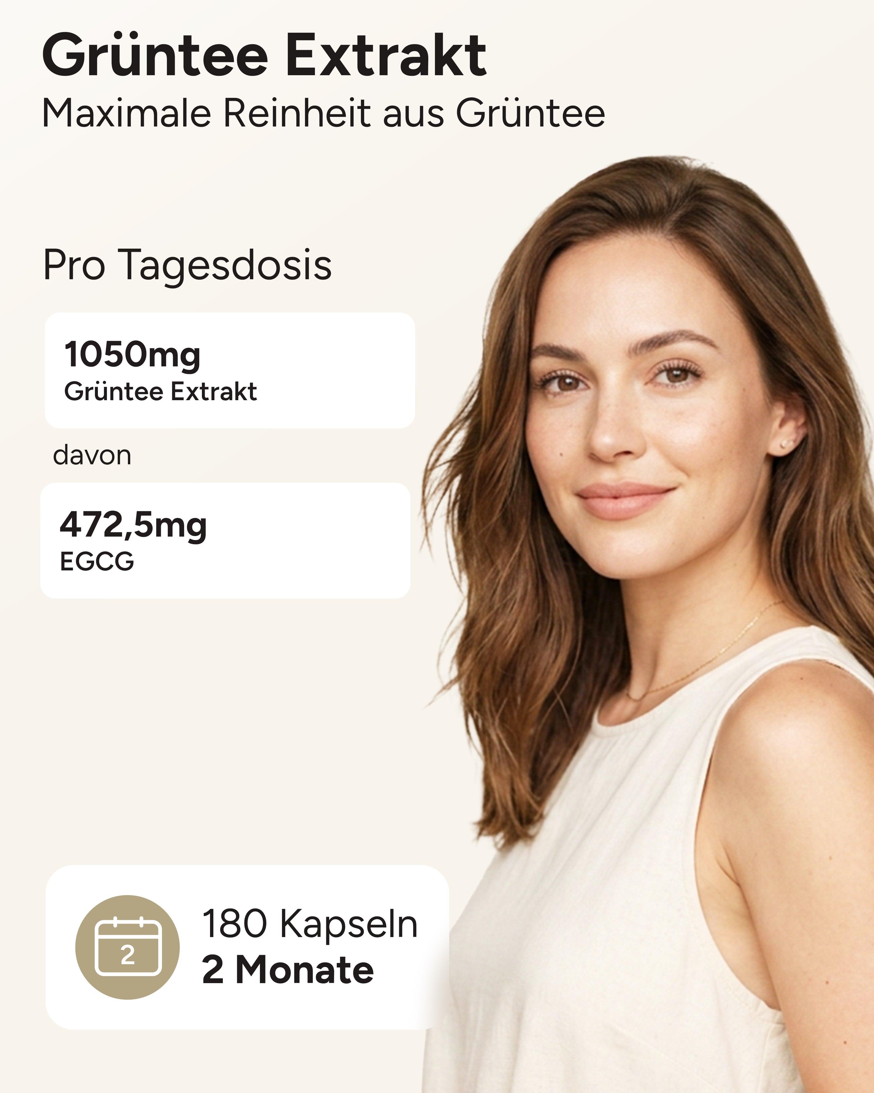 Grüner Tee Extrakt - 472,5mg pro Tag