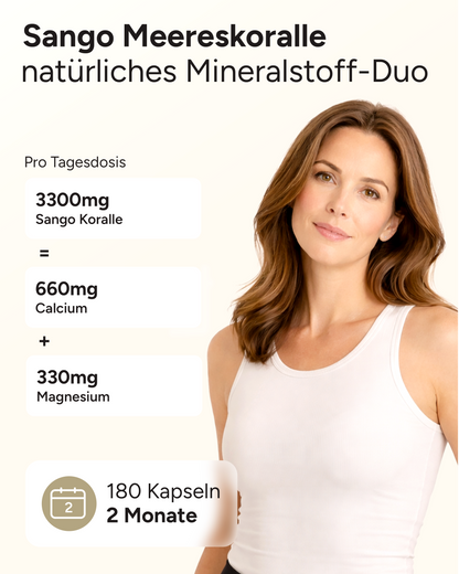 Sango Meereskoralle - mit 660mg Calcium & 330mg Magnesium pro Tag