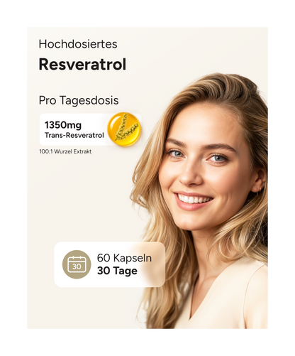 Resveratrol PLUS - 1350mg Trans-Resveratrol pro Tag