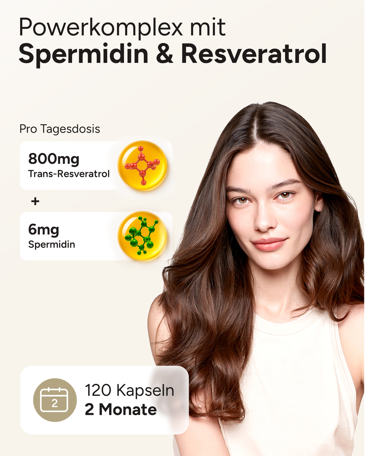 Spermidin-Resveratrol - 6mg Spermidin mit 800mg Trans-Resveratrol pro Tag