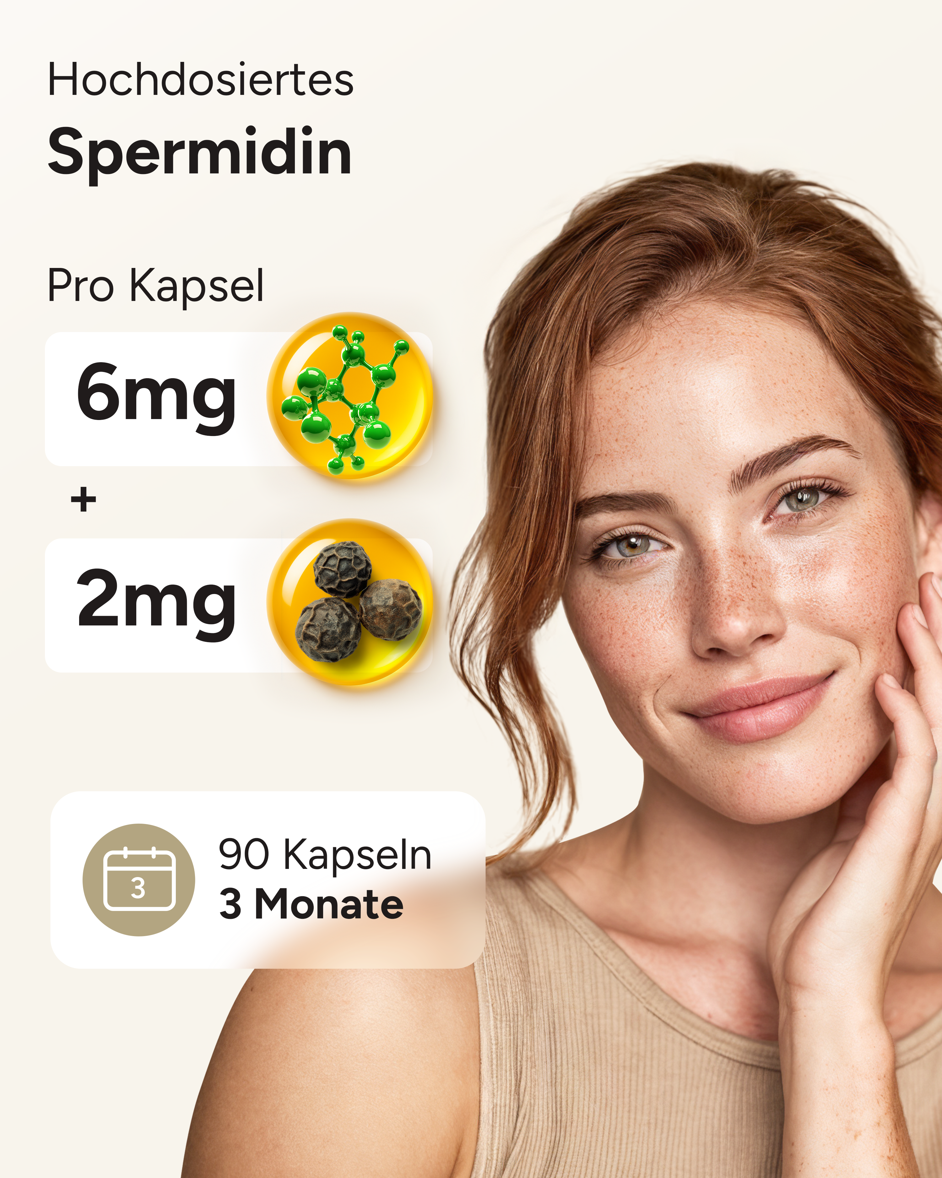 Spermidin MAX - 6mg pro Kapsel, mit Pfeffer