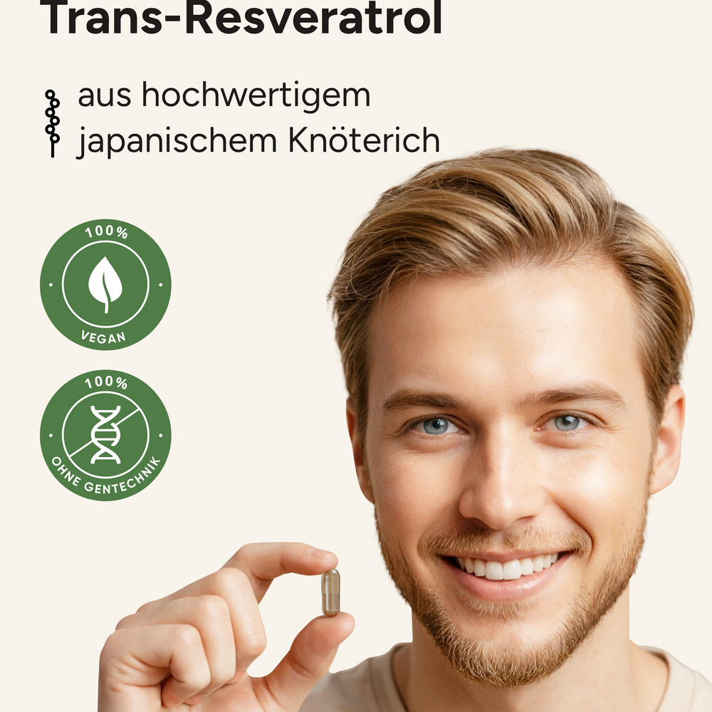 
                      
                        Resveratrol PLUS - 1350mg Trans-Resveratrol pro Tag
                      
                    
