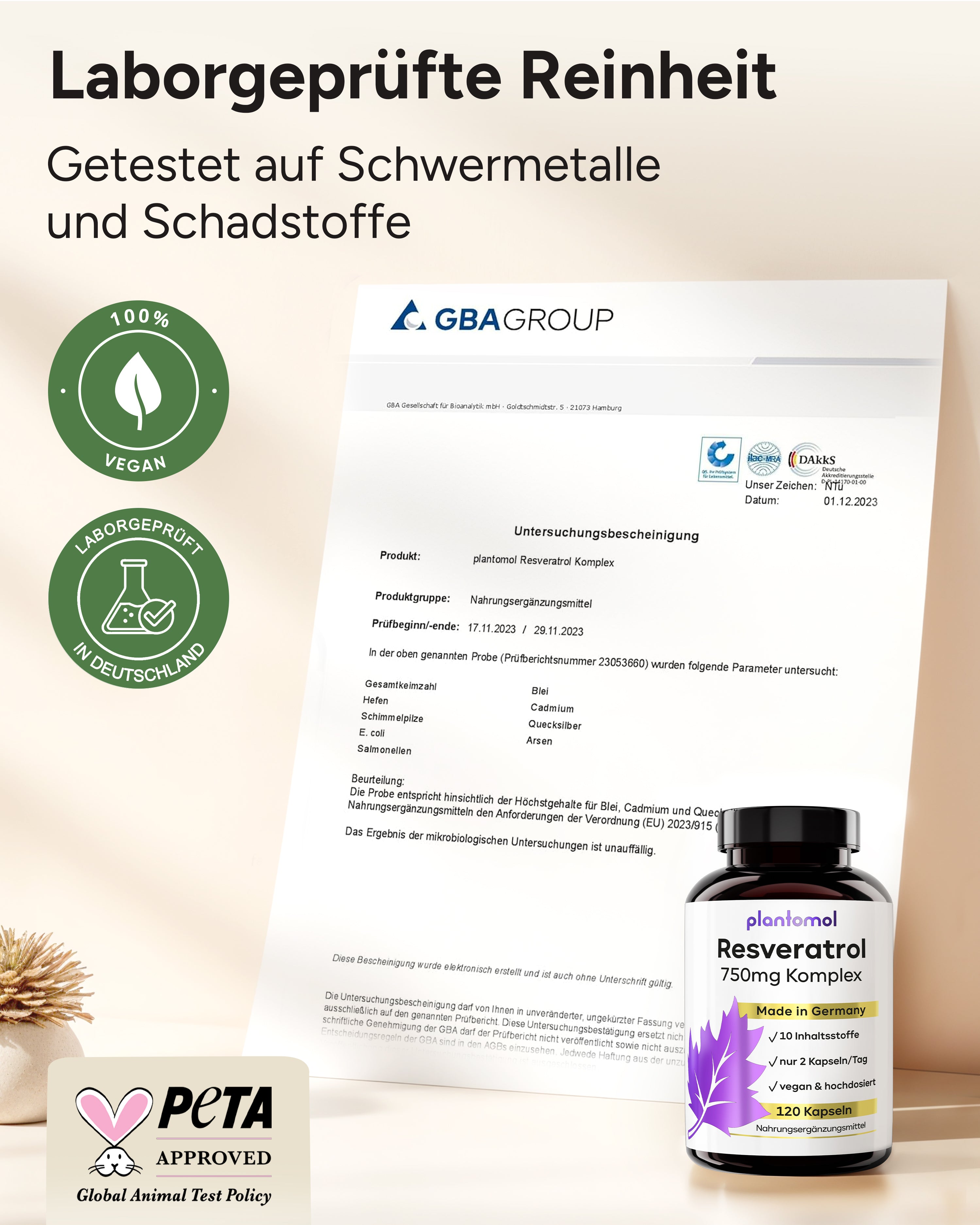 Resveratrol Komplex  - 750mg Trans-Resveratrol pro Tag