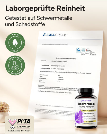 Resveratrol Komplex  - 750mg Trans-Resveratrol pro Tag