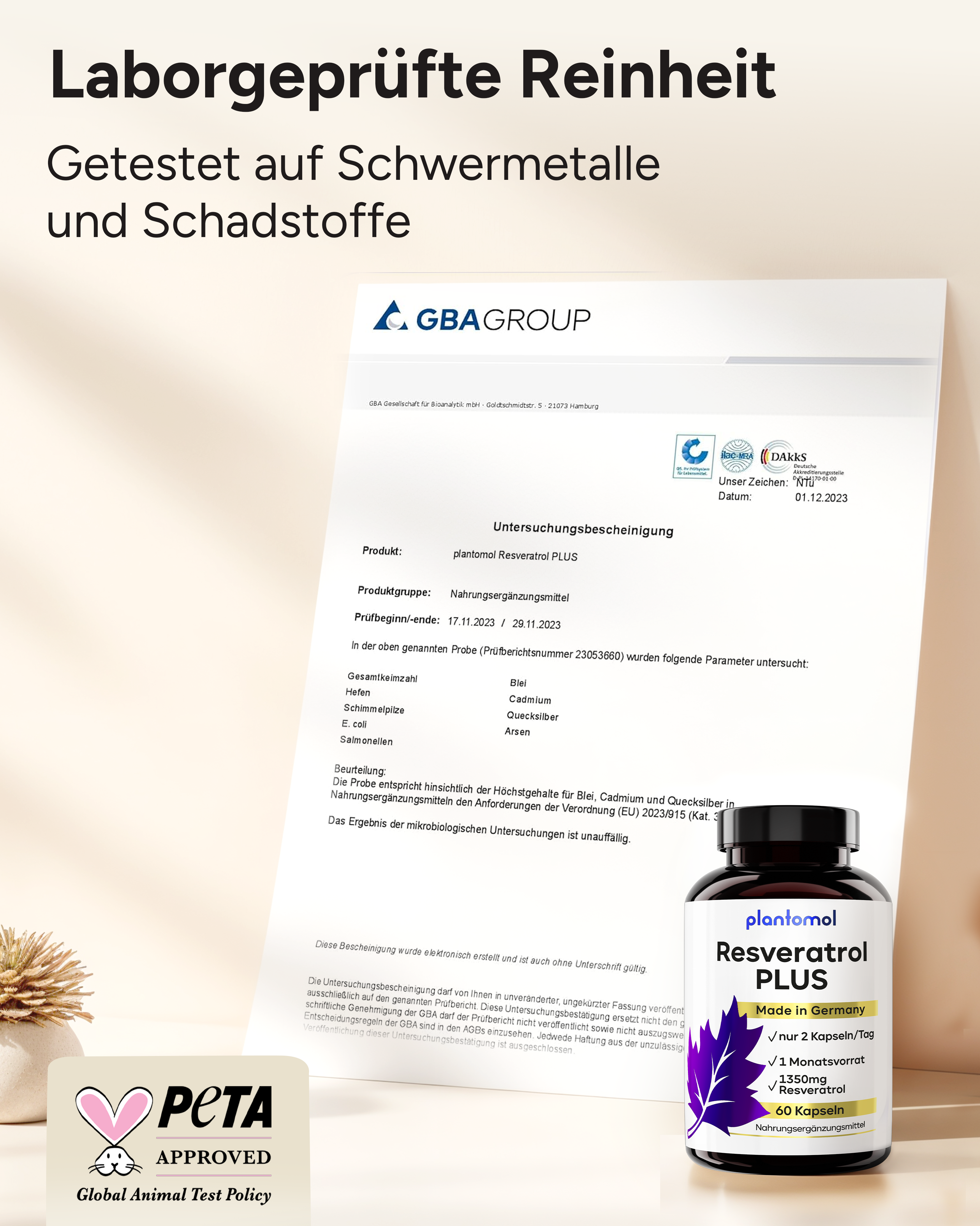 Resveratrol PLUS - 1350mg Trans-Resveratrol pro Tag