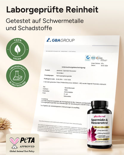 Spermidin-Resveratrol - 6mg Spermidin mit 800mg Trans-Resveratrol pro Tag