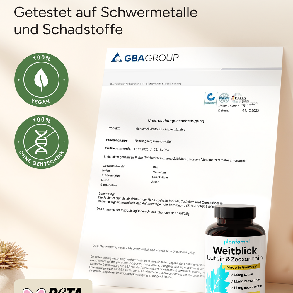 
                      
                        Weitblick - Augenvitamine mit 44mg Lutein und 11mg Zeaxanthin
                      
                    
