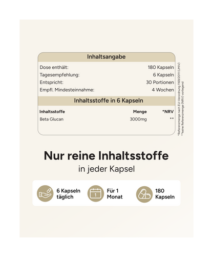 Beta Glucan - 3000mg pro Tag