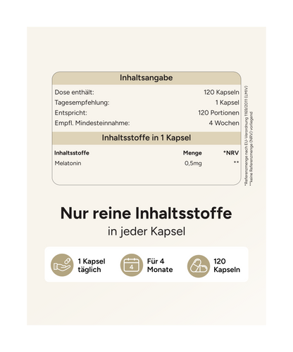 Melatonin - 0,5mg pro Kapsel