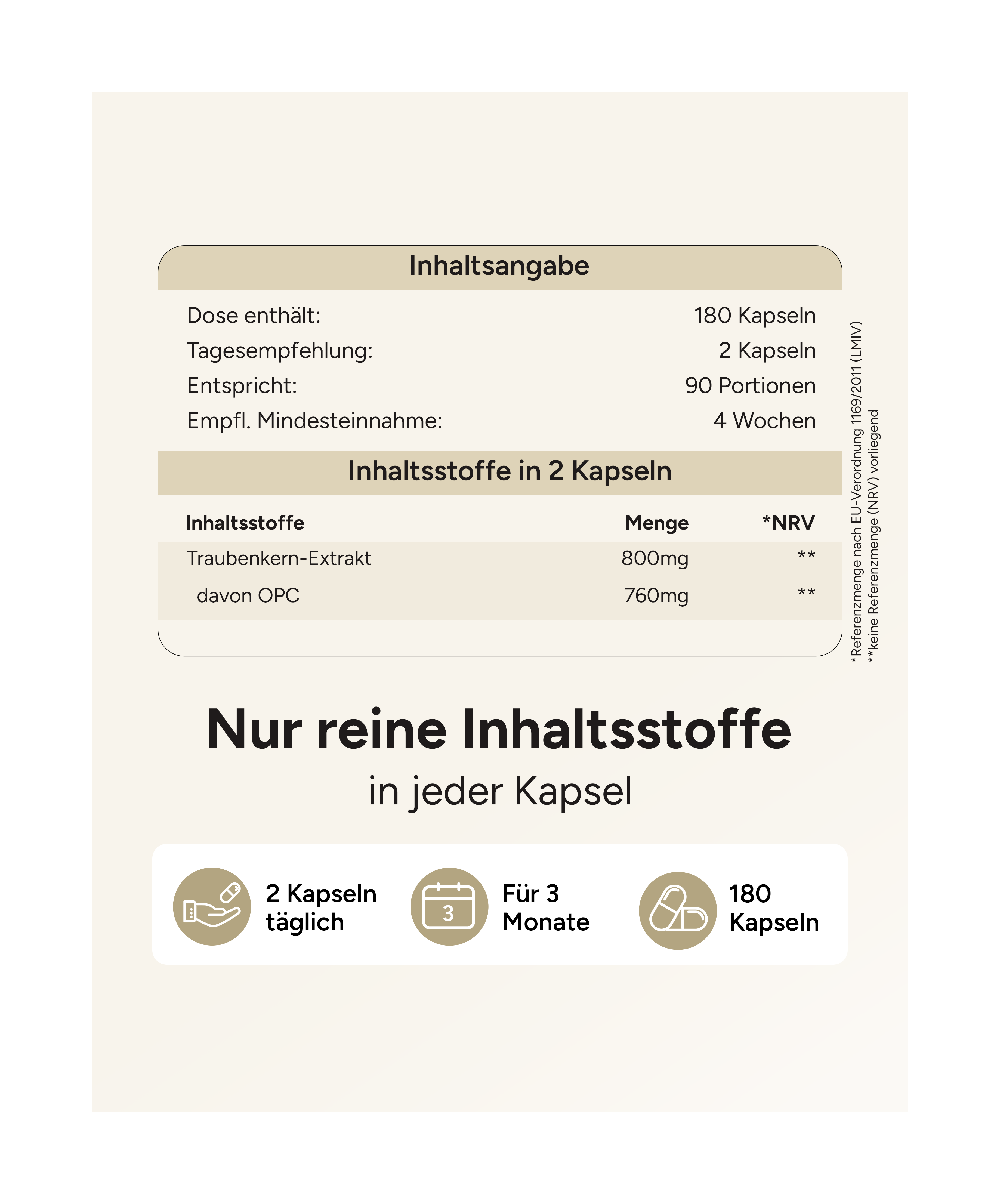 OPC aus Traubenkernen - 760mg pro Tag