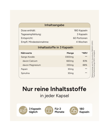 Sango Meereskoralle - mit 660mg Calcium & 330mg Magnesium pro Tag