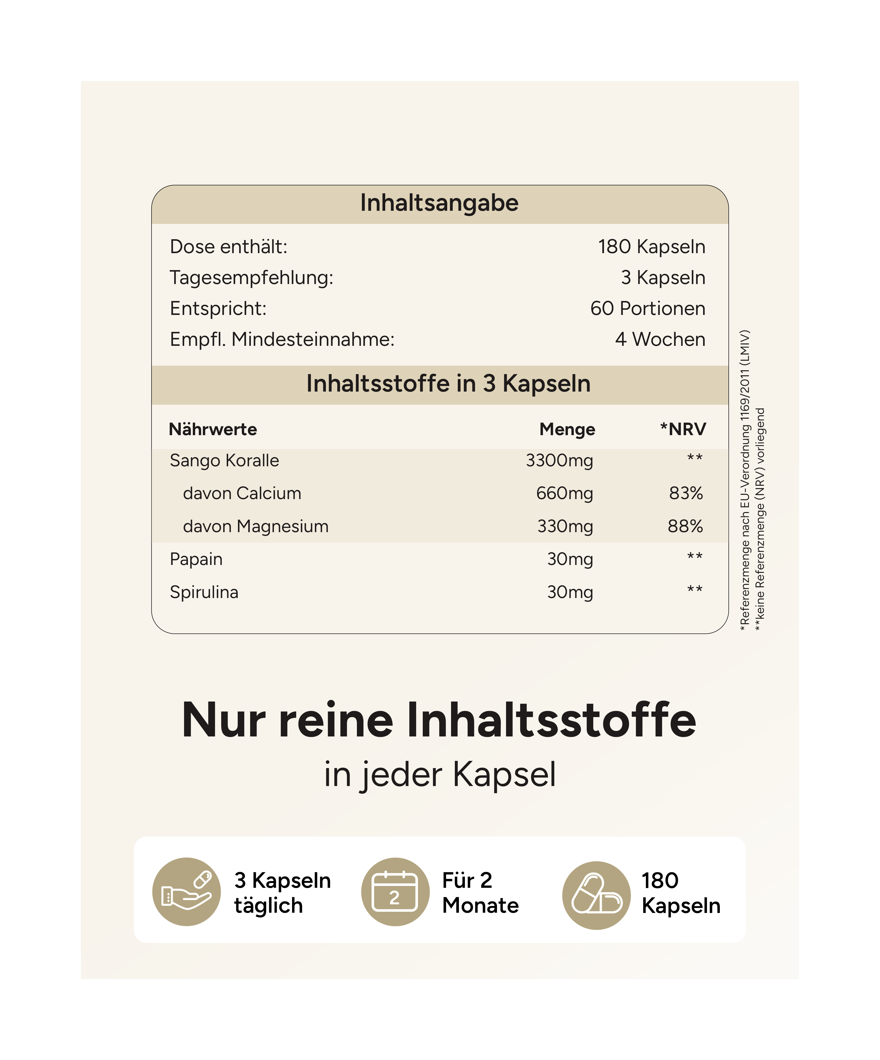 Sango Meereskoralle - mit 660mg Calcium & 330mg Magnesium pro Tag