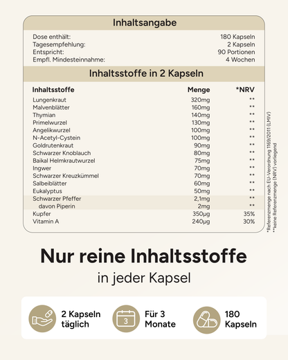 Lungenkräuter Komplex - 16 Inhaltstoffe, optimiert mit NAC