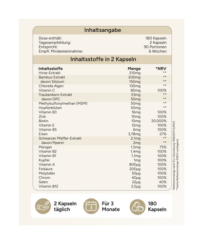 Rapunzel Haar Vitamine - Biotin, Hirse & Silizium 180 Kapseln