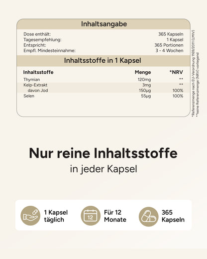 Schilddrüsen Harmonie - Jod, Selen & Thymian