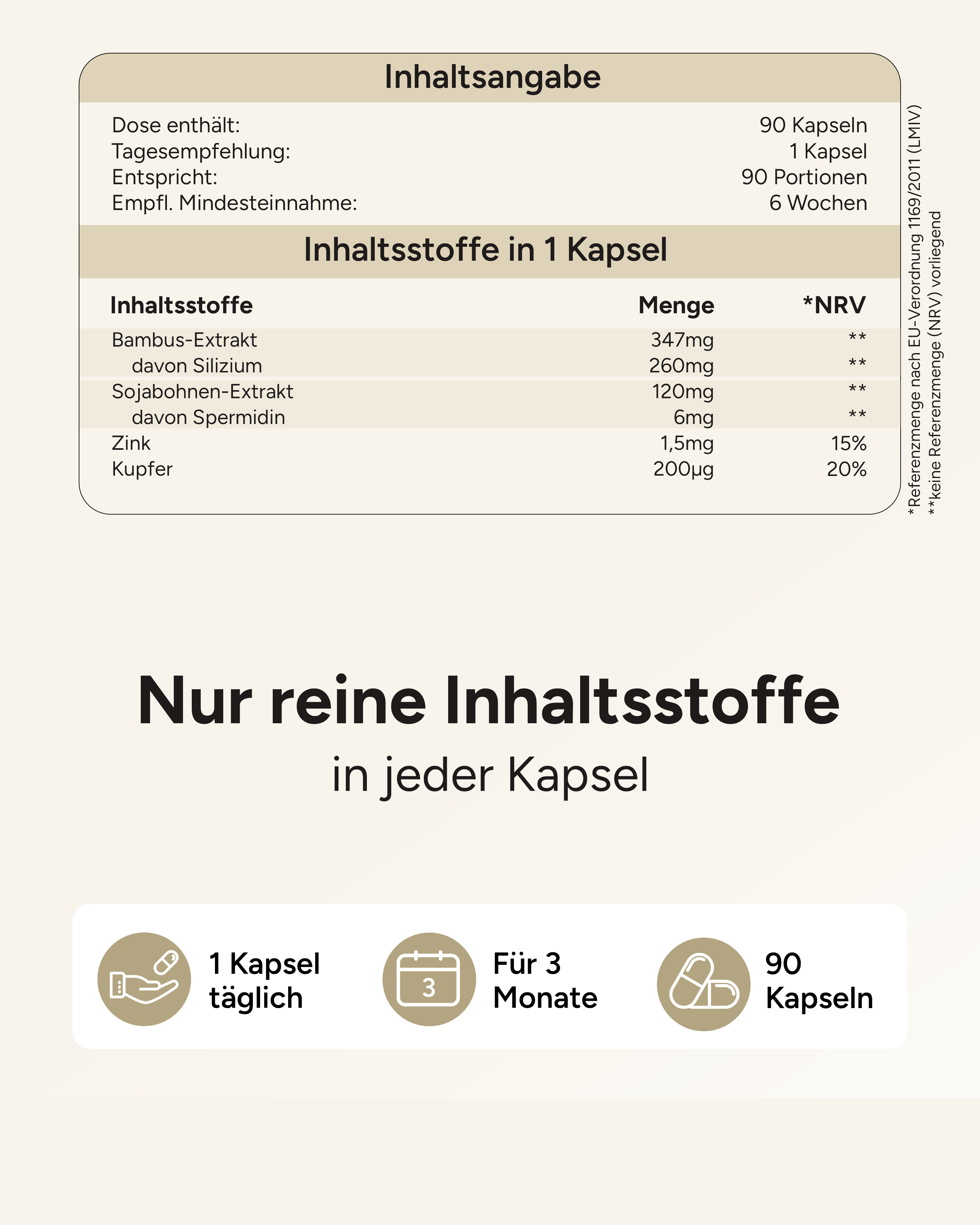 Spermidin - 6mg Spermidin mit Silizium Extrakt