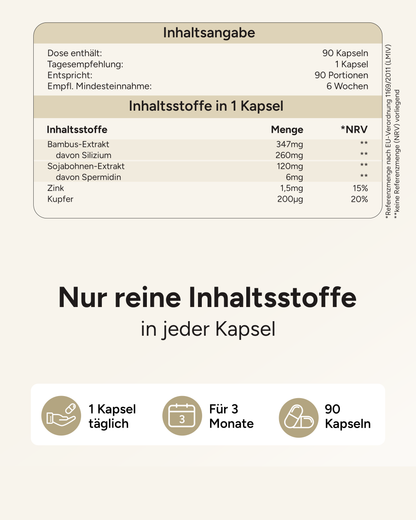 Spermidin - 6mg Spermidin mit Silizium Extrakt