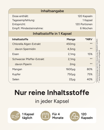 Spermidin PLUS - 4,5mg Spermidin pro Kapsel