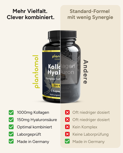 Kollagen, Hyaluron Komplex - mit Biotin Zink & Vitamin C