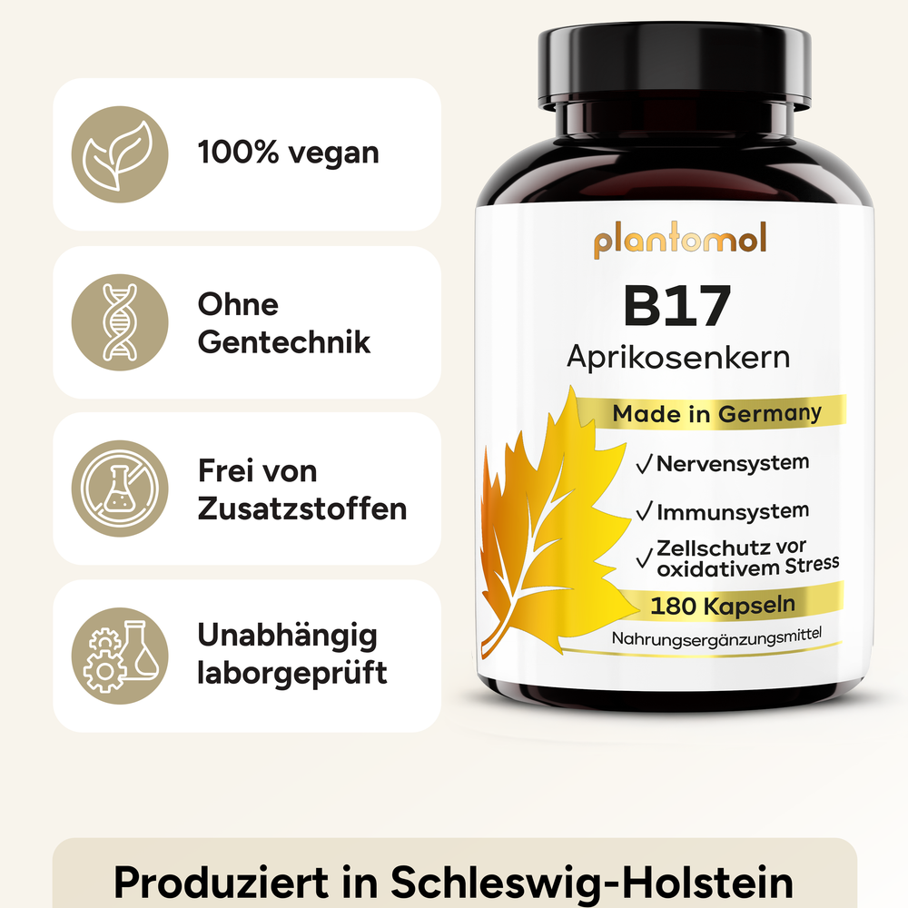 
                      
                        B17 - 1100mg Aprikosenkern-Extrakt pro Tag und Vitamin C
                      
                    