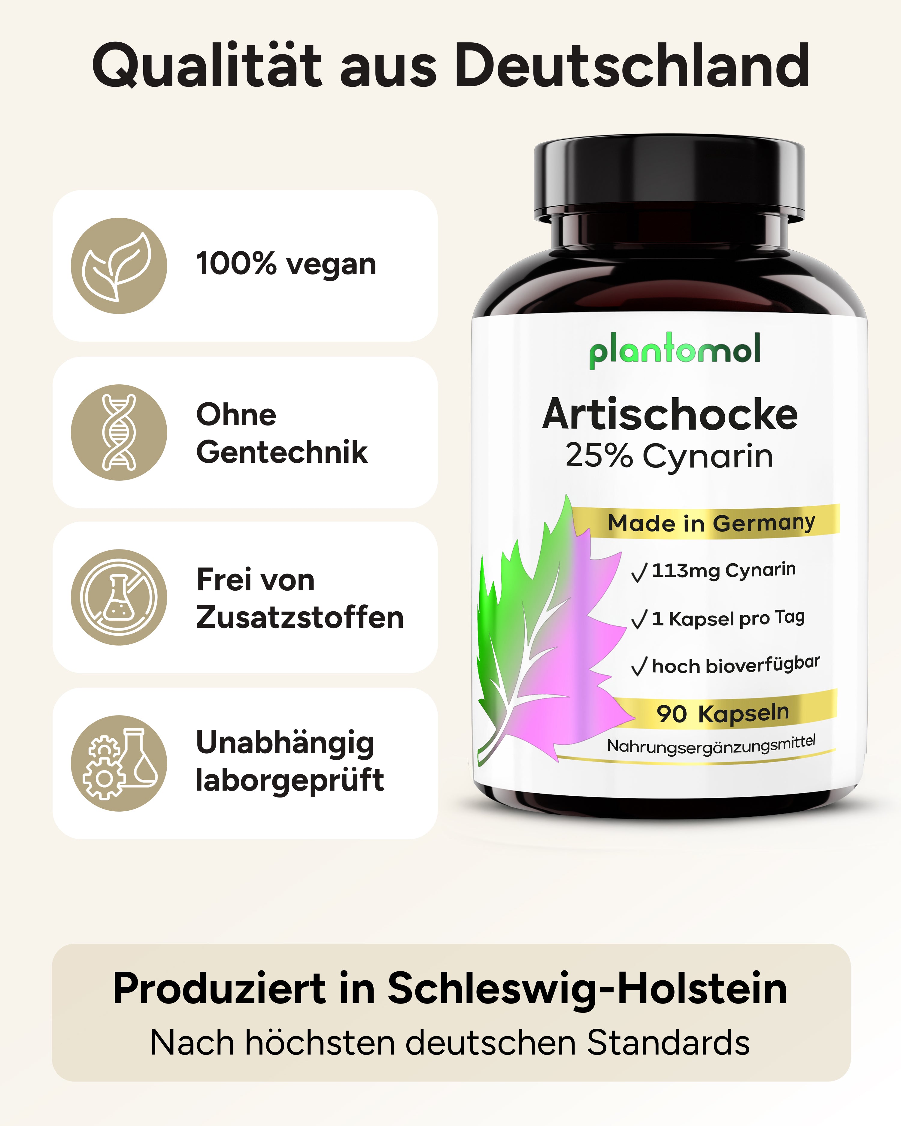 Artischocken-Extrakt - 113mg Cynarin pro Kapsel