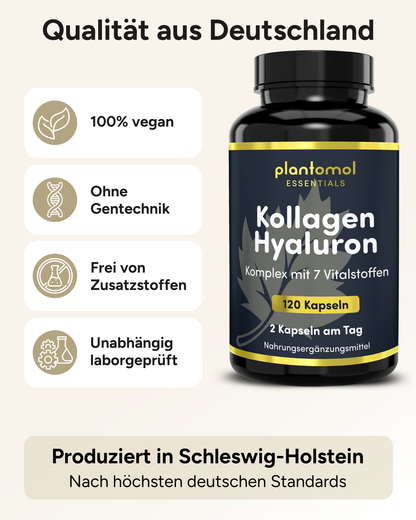 Kollagen, Hyaluron Komplex - mit Biotin Zink & Vitamin C