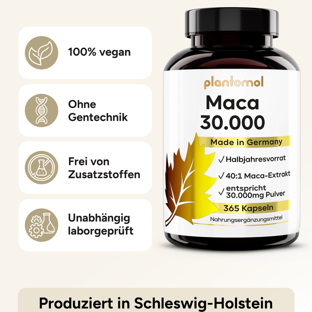 
                      
                        Maca 30.000 - 750mg Maca 40:1 Extrakt pro Kapsel
                      
                    