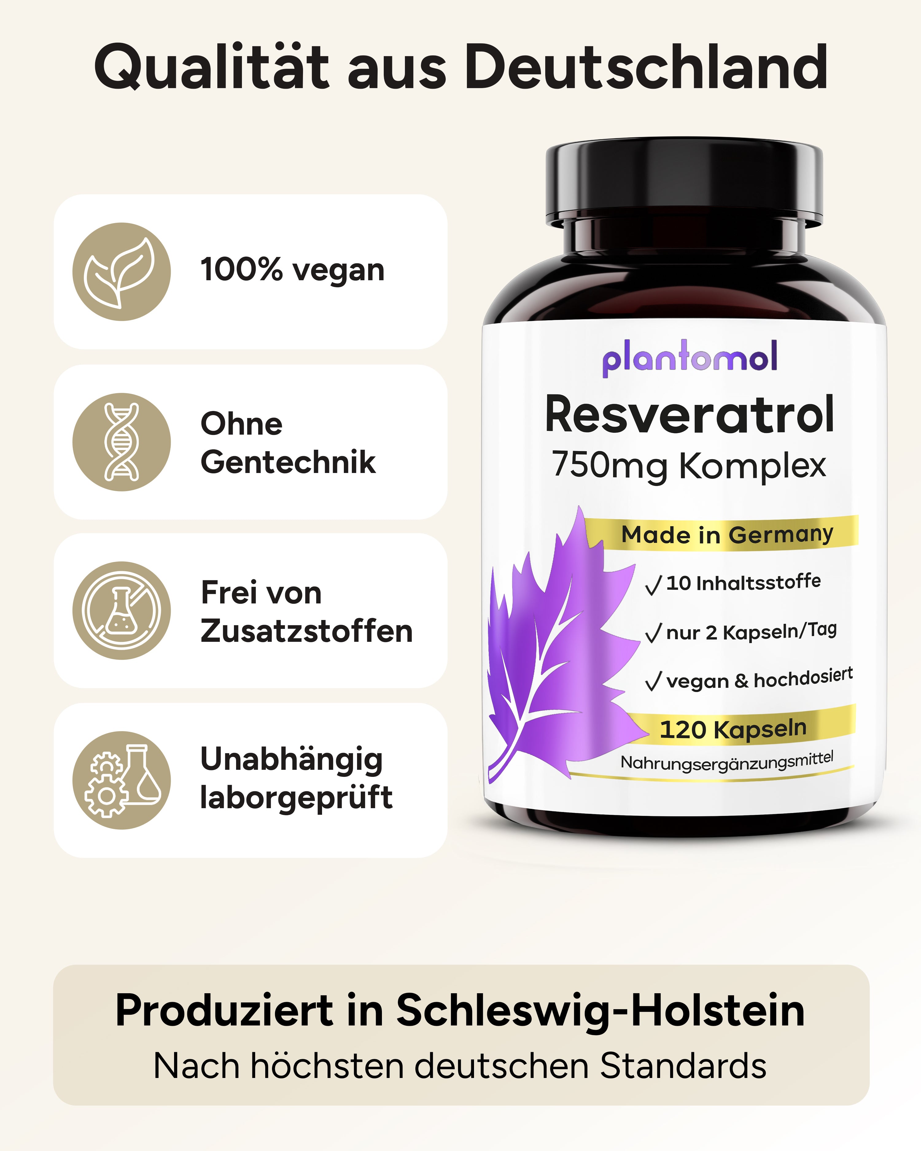 Resveratrol Komplex  - 750mg Trans-Resveratrol pro Tag